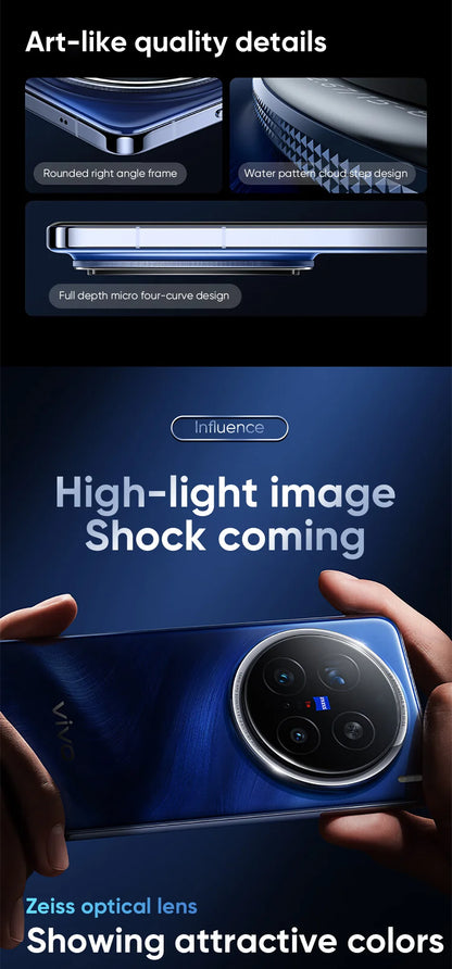 VIVO X200 PRO 5G Dimensity 9400 CPU 6.78 inch AMOLED 120HZ Screen 6000mAh 90W Flash Charger OTA NFC 50MP camera 16GB 512GB/1TB