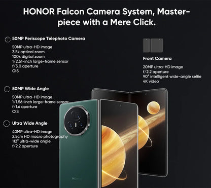 RU Express Global Version Honor Magic V3 5G Foldable LTPO OLED 120Hz Display 7.92" 50MP Camera Snapdragon 8 Gen 3 5150mA 66W NFC