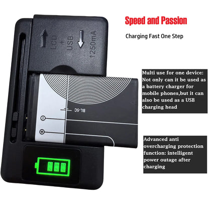2022 Mobile Battery Charger Universal LCD Indicator Screen USB-Port For Cell Phone Chargers Battery Charging UK EU Plug