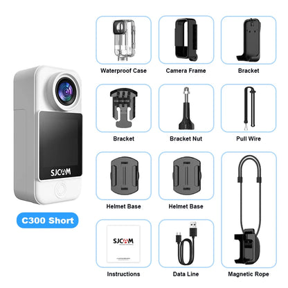SJCAM C300 Action Camera Long Battery Life 4K 30FPS Six-Axis Gyroscope Anti-Shake Sport Cam 5G WiFi 30M Waterproof Easy To Carry
