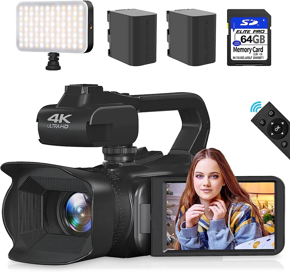 64MP 4K 60FPS Camcorder For Tiktok Youtube Video Camera Rotate Touch Screen Photography Camera WIFI Streaming Webcam Recorder - Universal Market