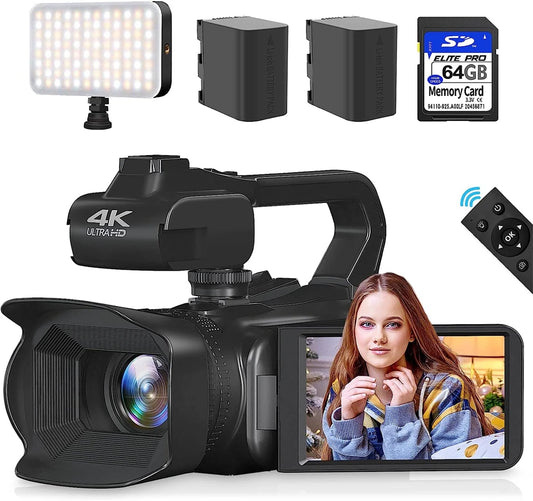 64MP 4K 60FPS Camcorder For Tiktok Youtube Video Camera Rotate Touch Screen Photography Camera WIFI Streaming Webcam Recorder - Universal Market