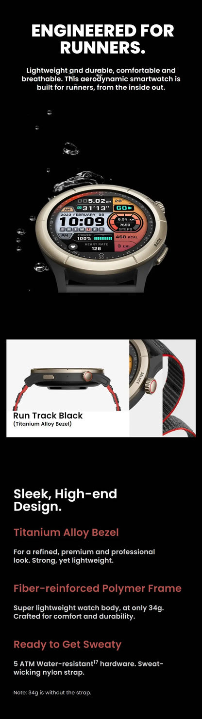 Original Amazfit Cheetah Pro Unrivaled GPS Accuracy 47mm Smartwatch 14Days Battery Life Dual-band GPS Smart Watch Open Box 99New