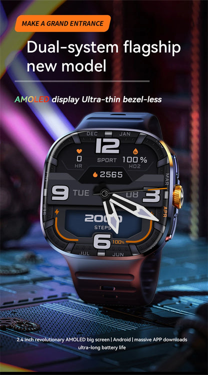 8GB+128GB RAM 5G/4G Android 9.0 Smart Watch 2.4 inch AMOLED 2100mah Battery 900W Camera GPS WIFI Google APPS Download Smartwatch