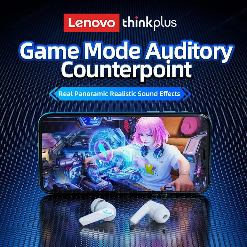 Lenovo GM2Pro Wireless Bluetooth Headset LED Light Waterproof Noise Cancelling Earbuds Wireless Headphones Bluetooth Earphones - Universal Market