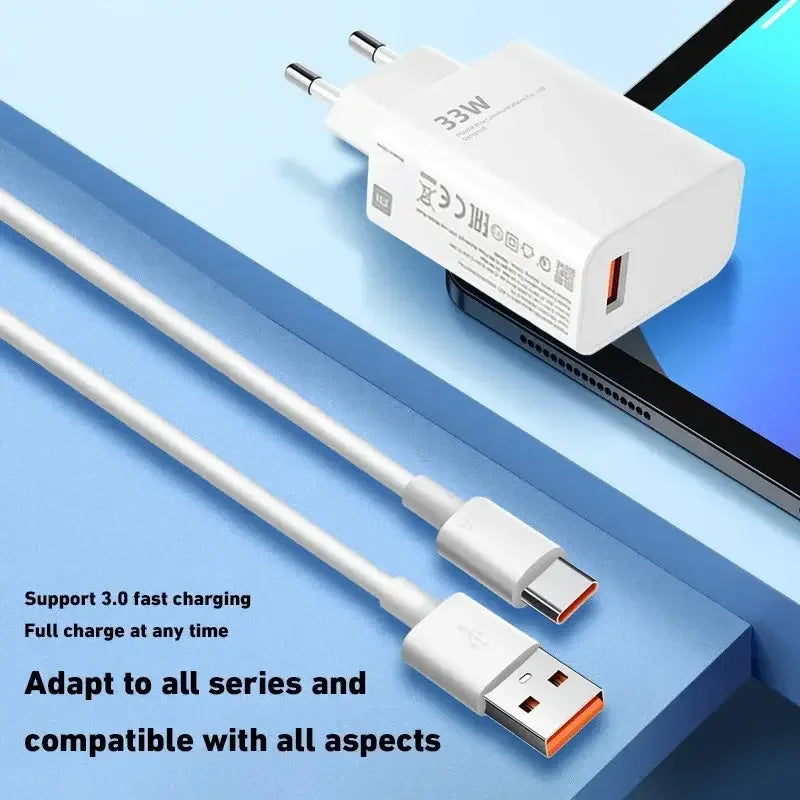 Xiaomi Original 120W Ultra Fast Charger QC 5.0 EU Plug 6A Type C Cable 67W 55W 33W Rapid Charging Adapter For iPhone Huawei 2025