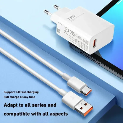 Xiaomi Original 120W Ultra Fast Charger QC 5.0 EU Plug 6A Type C Cable 67W 55W 33W Rapid Charging Adapter For iPhone Huawei 2025