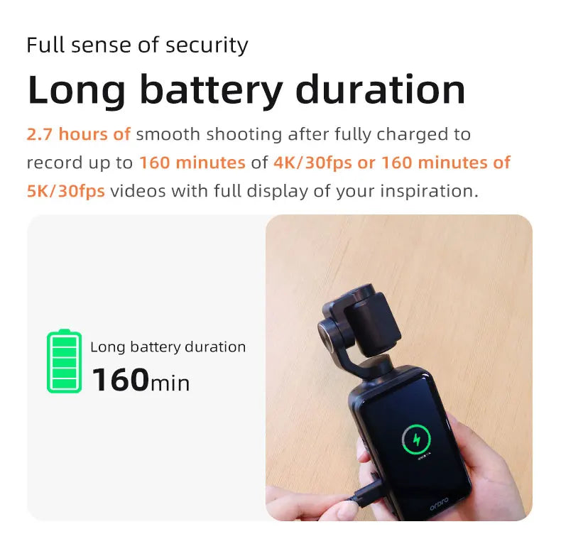 Ordro M5 Vlog Action Pocket Camera 5K 3-Axis Anti-shake Digital Video Camcorder 3.5" Screen Face Tracking IR Night Vison - Universal Market
