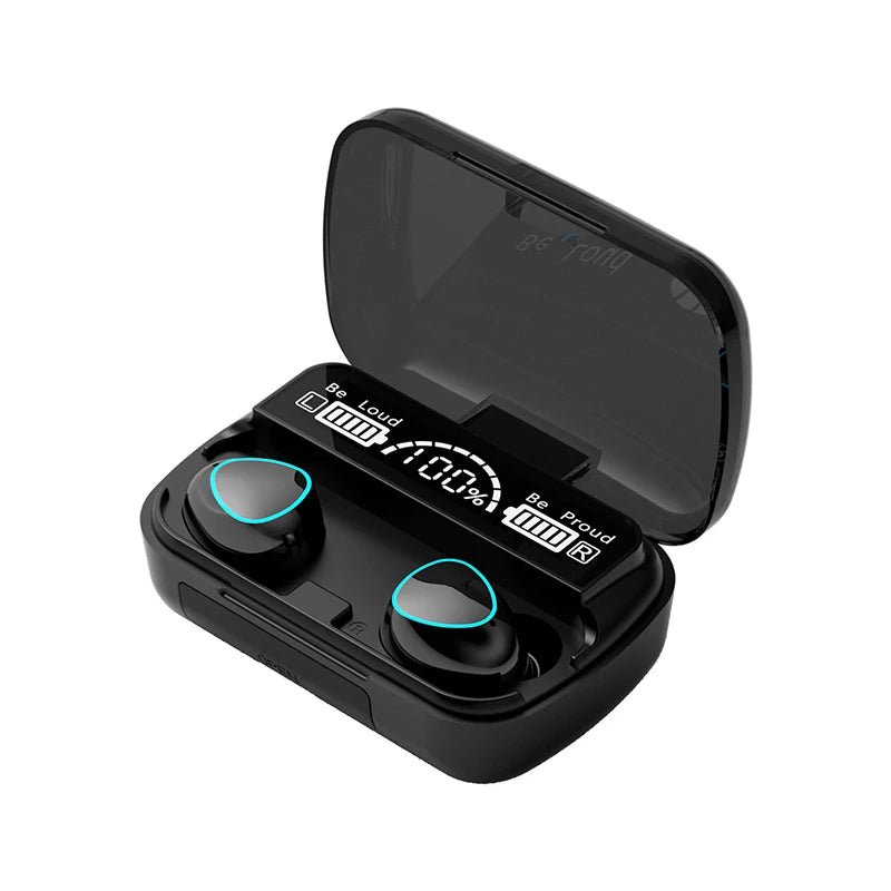 TWS M10 Wireless Bluetooth Headset with Charge Box for Phone Noise Cancelling Mic Earbuds LED Display Headphones Sport Earphones - Universal Market