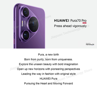 Original Huawei Pura 70 Pro 5G Mobile Phone 6.8 Inches Kunlun Glass 2 Screen Kirin 9010 Octa Core Camera 5050mAh NFC Smartphone