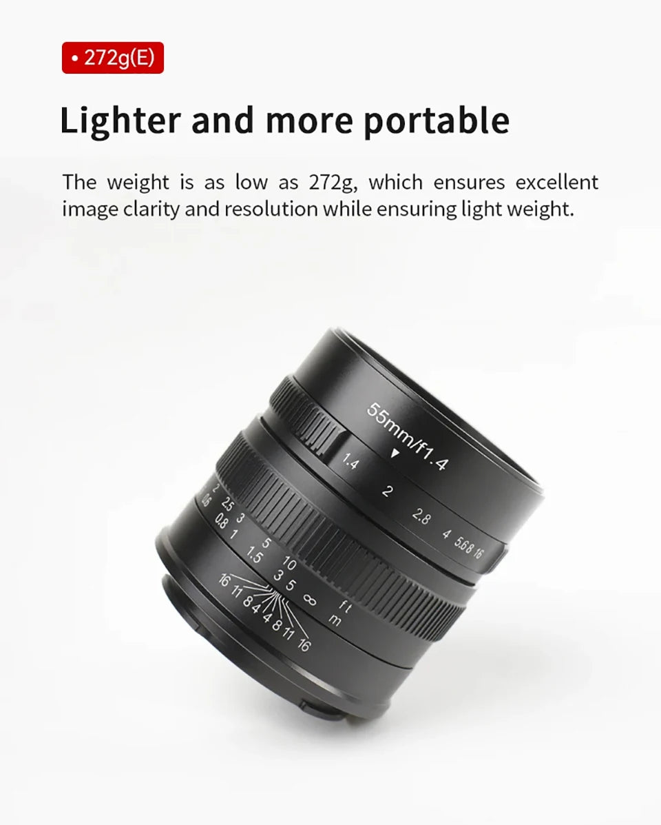 7artisans APS-C 55mm F1.4 Large Aperture Manual Focus Mirrorless Camera Lens for Portrait Photography with Sony E Fujifilm XF - Universal Market