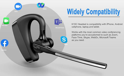 Bluetooth Headset, Wireless Earpiece with Charging Case, Bluetooth Headphones with Dual-Mic Noise Cancelling for Trucker Office - Universal Market