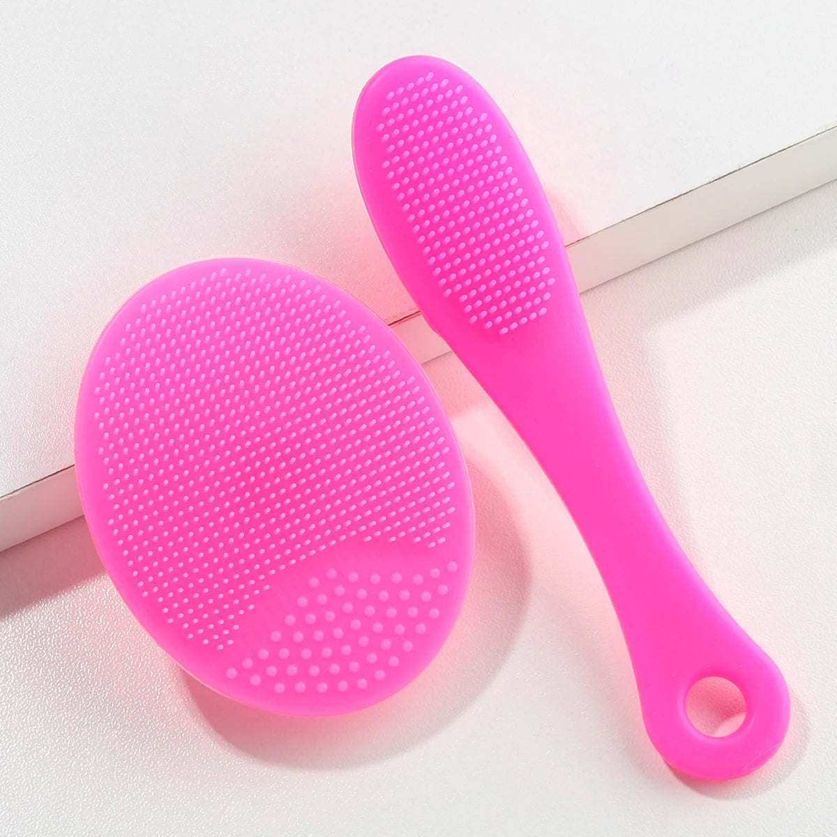 2pcs Set Facial Cleansing Brush Black Head Removal Brush Makeup Facial Skin Remover Suit