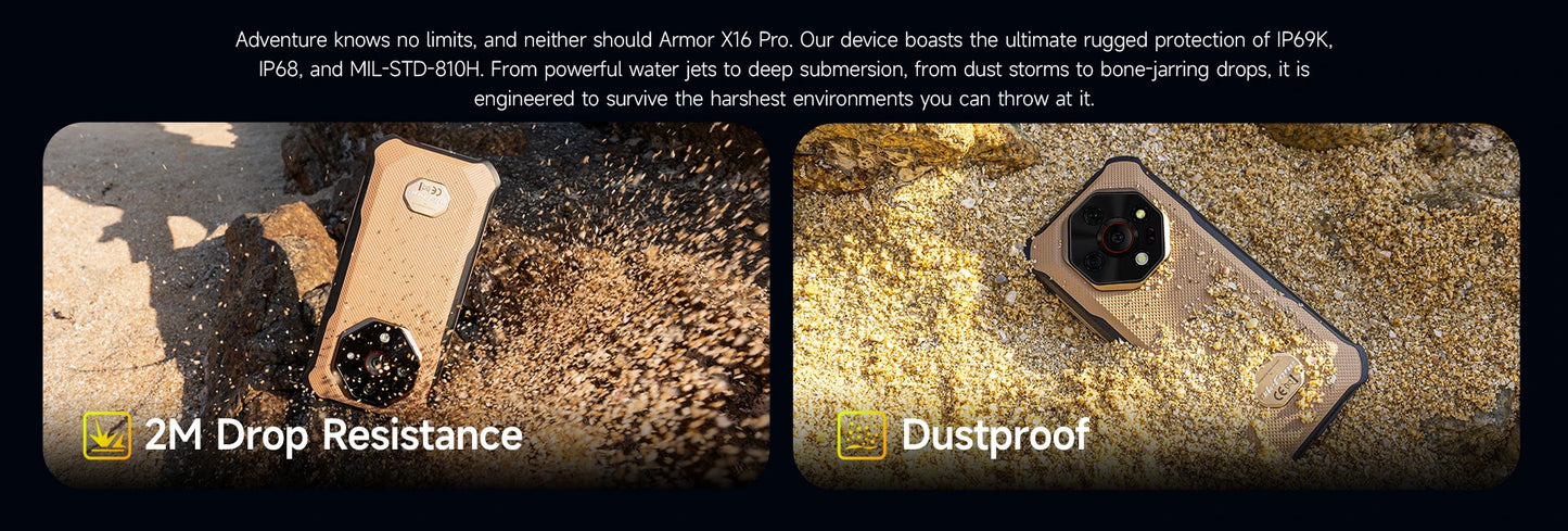 【World Premiere】Ulefone Armor X16 Pro 5G Rugged Phone 10360mAh Battery 256GB ROM NFC Android Smartphone with Google Gemini