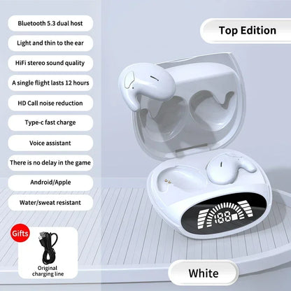 Sleep Invisible Stereo Headset IPX5 Waterproof Wireless Bluetooth Earphone Earbuds with Mic for Phone Bluetooth 5.3 Headphones - Universal Market