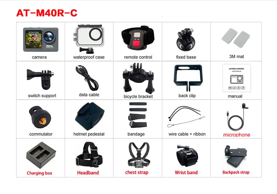 Action Camera 5K 4K 60FPS WiFi Anti-shake Dual Screen 170° Wide Angle 30m Waterproof Sport Camera with Remote Control