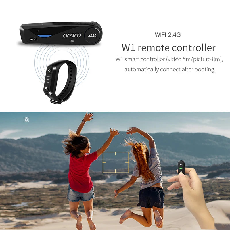 4K Video Camera for Blogger, Ordro EP6 PLUS Mini WiFi YouTube Vlogging Digital Camcorder Head Wearable POV FPV Recorder