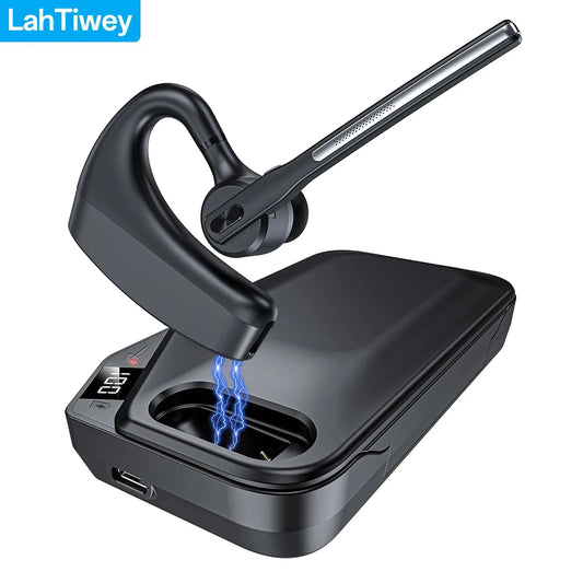 Bluetooth Headset, Wireless Earpiece with Charging Case, Bluetooth Headphones with Dual-Mic Noise Cancelling for Trucker Office - Universal Market