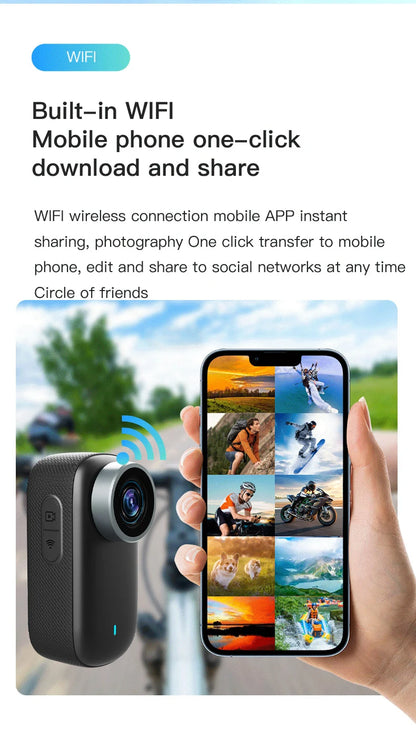 4K portable WIFI camera, sports bike camera, integrated helmet handlebar, motorcycle, road sports camera, mini UHD sports camera