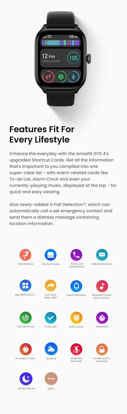 Brand New Amazfit GTS 4 Smartwatch Zepp OS GPS Alexa 24H Heart Rate 150 Sports Modes Smart Watch For IOS Android