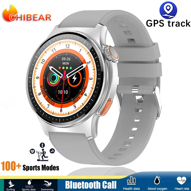 2025 New Outdoor Sport Smart Watch GPS Track Health Monitoring AI Voice Waterproof Fitness Bluetooth Call Smartwatch For HUAWEI