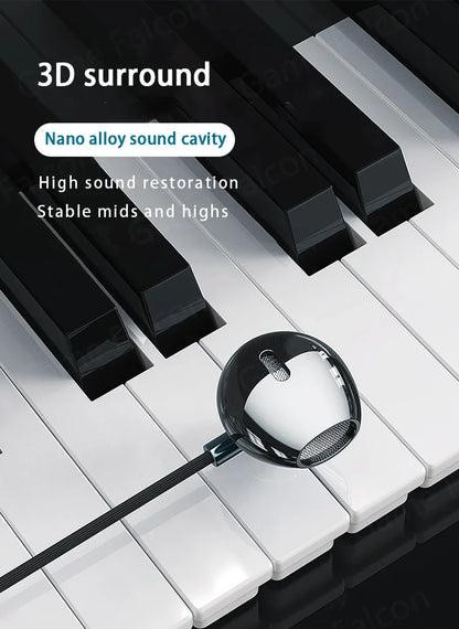 USB Type C Headphone HiFi Bass Stereo Volume Control Mic 3.5mm Wired Earbuds For Galaxy S24 S23 S22 S21 Ultra iPhone 15 Pro Max - Universal Market