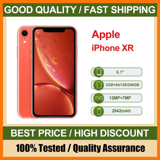 Original Used Apple iPhone XR Unlocked 4G Mobile Phone Face ID 6.1" 64/128/256GB ROM 12MP IOS NFC Camera Hexa-core  Smartphones - Universal Market