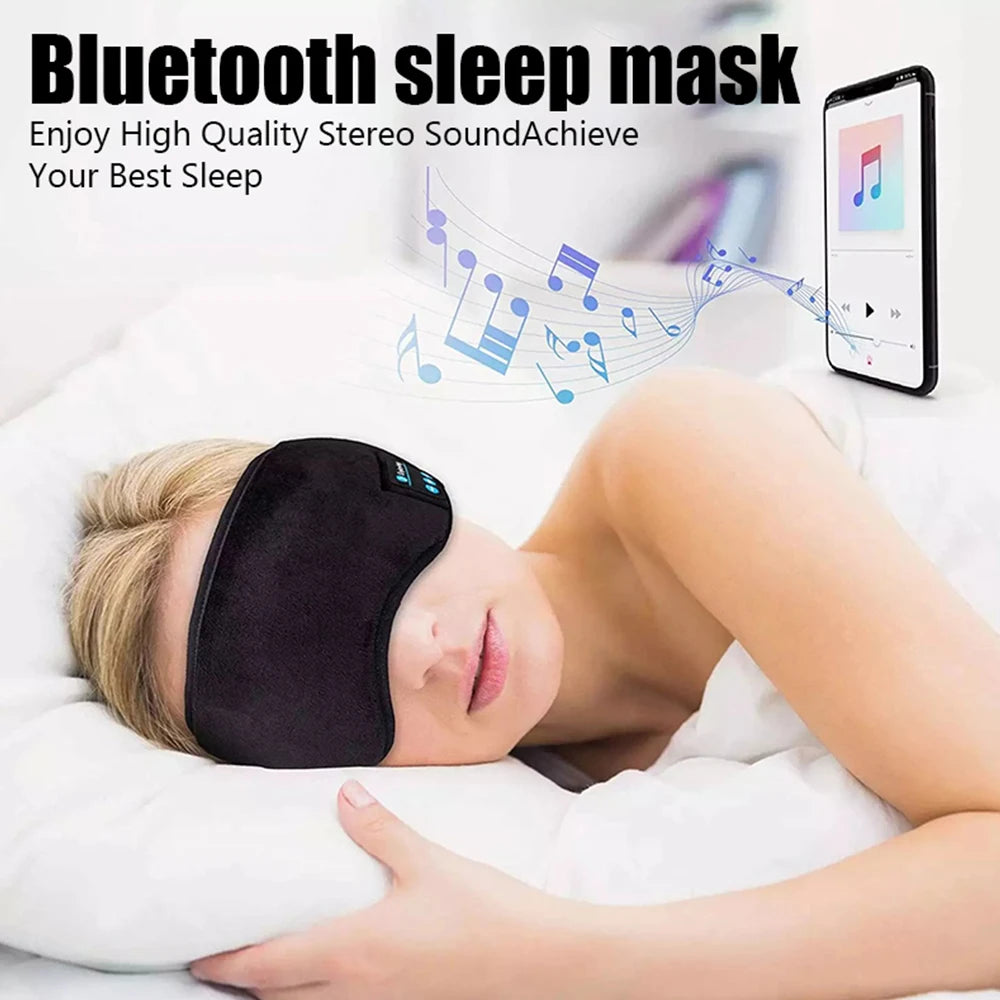 Fone Bluetooth Earphones Sports Sleeping Headband Elastic Wireless Headphones Music Eye Mask Wireless Bluetooth Headset Headband - Universal Market