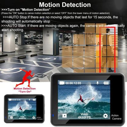 G9SE Action Camera 5K30fps 4K60fps 50MP 2.0 Touch LCD EIS DVR Webcam Dual Screen Wi-Fi 170D Waterproof 30M 5X Zoom Sports Camera