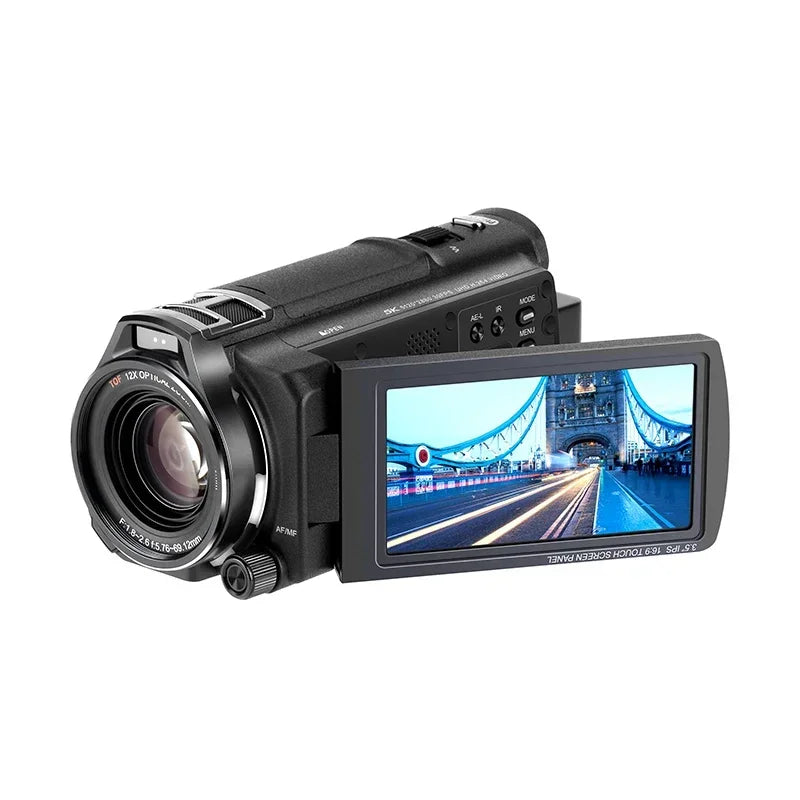 Professional 4K Digital Camcorder 12X Optical Zoom Lens 3.5"Touch Screen,for Live Streaming,YouTube Vlogging,Travel Photography - Universal Market