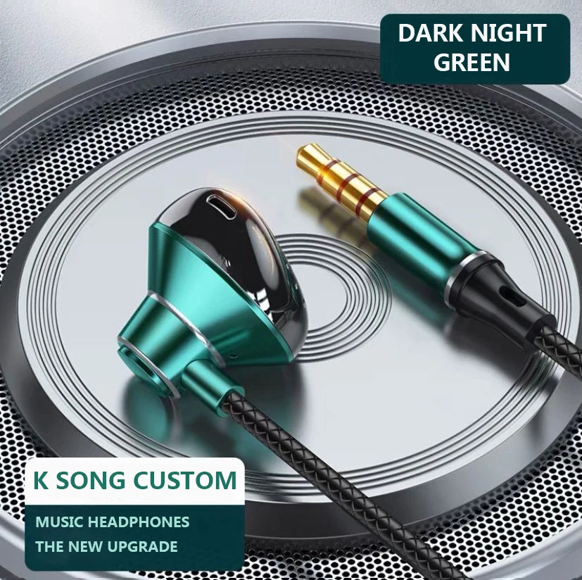 #Type C Headphones HiFi Bass Stereo Volume Control Headset With HD Mic 3.5mm Wired Earbuds For iPhone15/Samsung Galaxy Earphones - Universal Market