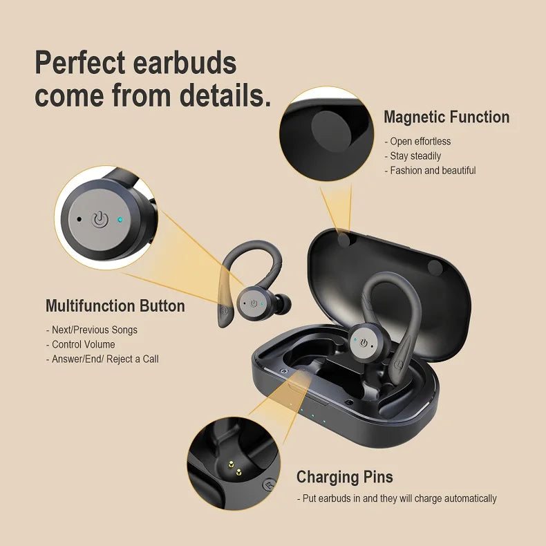 Xiaomi Bluetooth headphones Dual Wear Style Sports Wireless Earphones TWS  Stereo Gaming Headset for sports - Universal Market