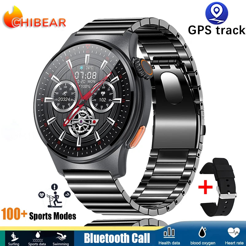 2025 New Outdoor Sport Smart Watch GPS Track Health Monitoring AI Voice Waterproof Fitness Bluetooth Call Smartwatch For HUAWEI