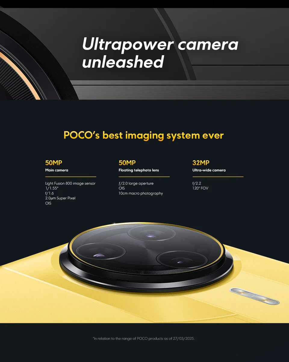 POCO F7 Ultra Global Version Smartphone Snapdragon® 8 Elite 50MP camera 6.67" 120Hz Display 120W wired and 50W wireless 5G NFC