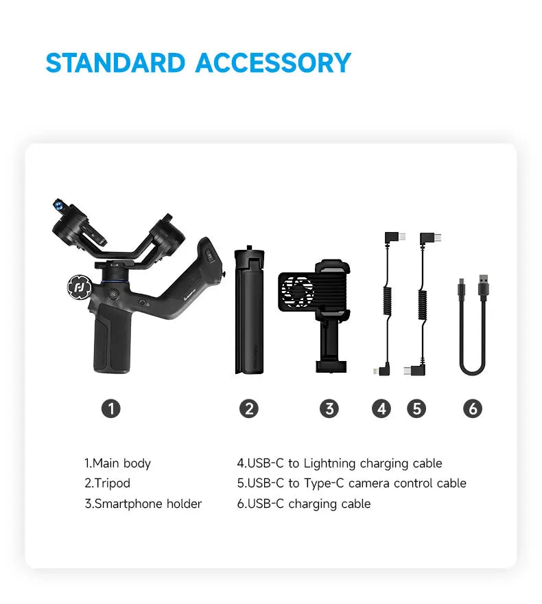 FeiyuTech SCORP Mini 3 Pro Gimbal with Detachable Remote Handle & AI 4.0 Tracking for Mirrorless, Action Camera & Smartphones - Universal Market