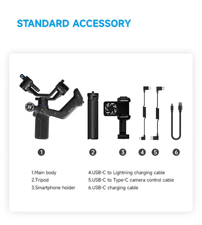 FeiyuTech SCORP Mini 3 Pro Gimbal with Detachable Remote Handle & AI 4.0 Tracking for Mirrorless, Action Camera & Smartphones - Universal Market