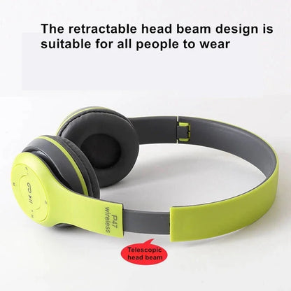 P47 Bluetooth 5.0 Wireless Headphone Foldable HIFI Stereo Bass Earphone Kid Helmet Gift With Mic USB Adaptor For iPhone Game - Universal Market