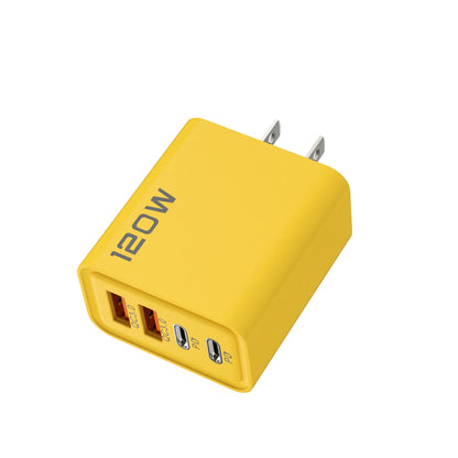 120W 2 USB+2 Type-C 4 Ports Wall Charger Fast Charging EU/US/UK Plug Power Adapter For Xiaomi iPhone Samsung Huawei Phone/Tablet