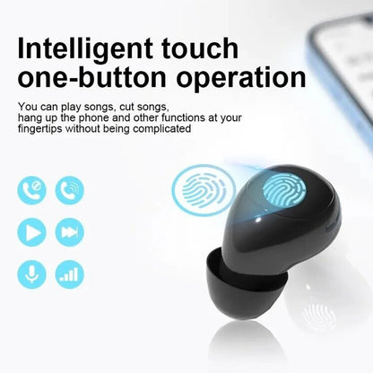 Mini SK18 Invisible Headphones Wireless Bluetooth 5.3 Headphones Bass Sleeping Headphones with Microphone Noise Cancellation HD - Universal Market