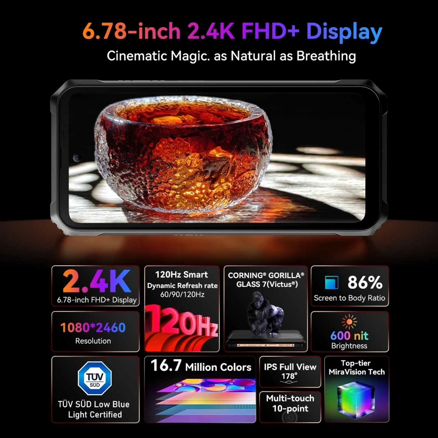 Blackview BL9000 PRO 5G Rugged Smartphone 6.78'' 2.4K 12GB 512GB Thermal Imaging Camera FLIR® 8800mAh 120W Android 14 NFC
