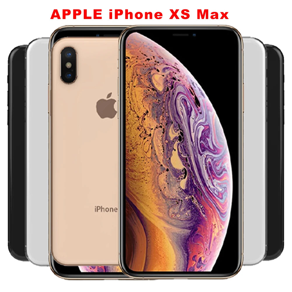 Original Apple iPhone XS Max Mobile Phone Face ID XSMAX 64GB/256GB ROM 6.5" 3D Touch 12MP NFC A12 Hexa Core IOS xs max - Universal Market