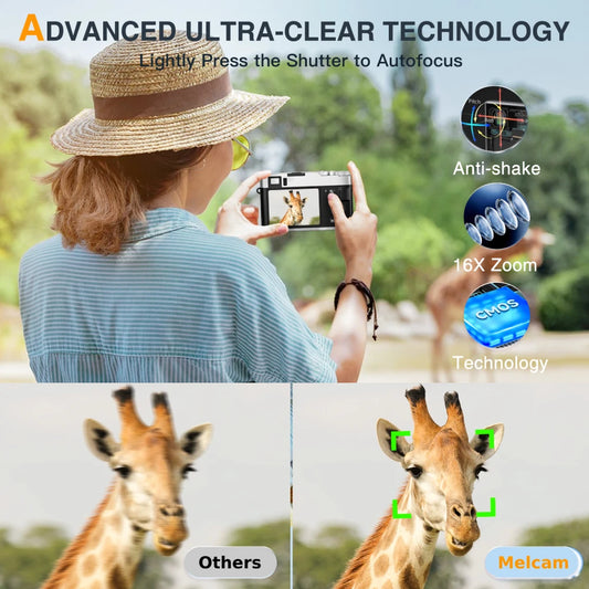 4K Digital Camera Auto Focus 48MP Vlogging Camera for YouTube and Anti-Shake Video Camera with Viewfinder Flash & Dial 16X Zoom - Universal Market
