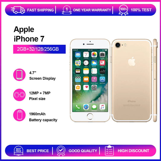 Apple iPhone 7 2GB RAM 32/128/256GB ROM Original Unlocked 4.7" Retina IPS LCD NFC 2G CellPhone Fast Shipping