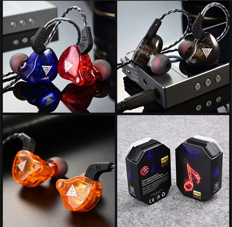 Original QKZ AK6 Copper Driver HiFi Wired Earphone 3.5MM Race Sport Headphone Bass Stereo Headset Music Earbuds In Ear With Mic - Universal Market
