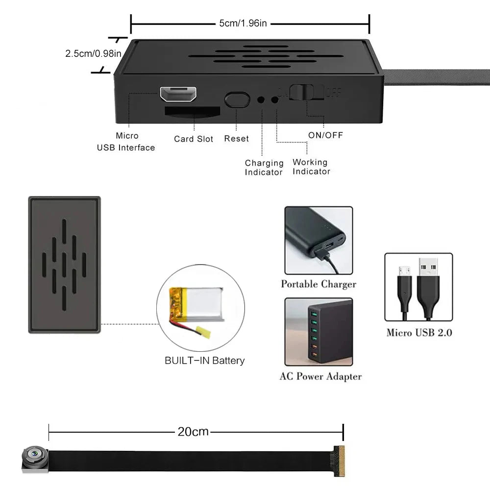 Mini Camera 1080P HD WiFi Camcorder DIY Portable Wireless Module Video Recorder Motion Detection P2P Camera Support Remote View - Universal Market