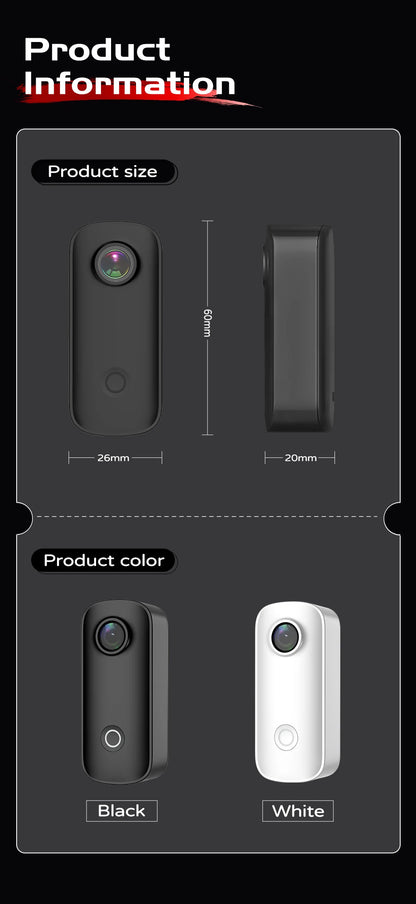 SJCAM C100 / C100Plus Mini Thumb Camera 1080P30FPS / 4K30FPS H.265 12MP 2.4G WiFi 30M Waterproof Case Action Sport DV Camcorder
