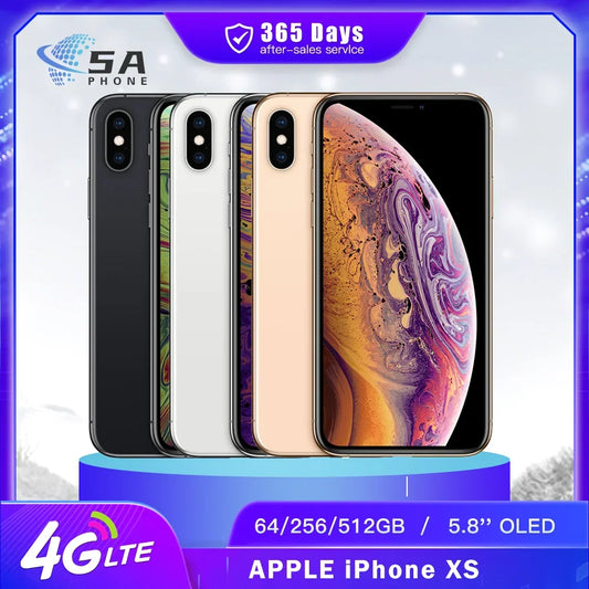 Original Apple iPhone XS Mobile Cell Phone 5.8" RAM 4GB ROM 64GB/256GB A12 Bionic 4G LTE Unlocked Cellphone Face ID Working