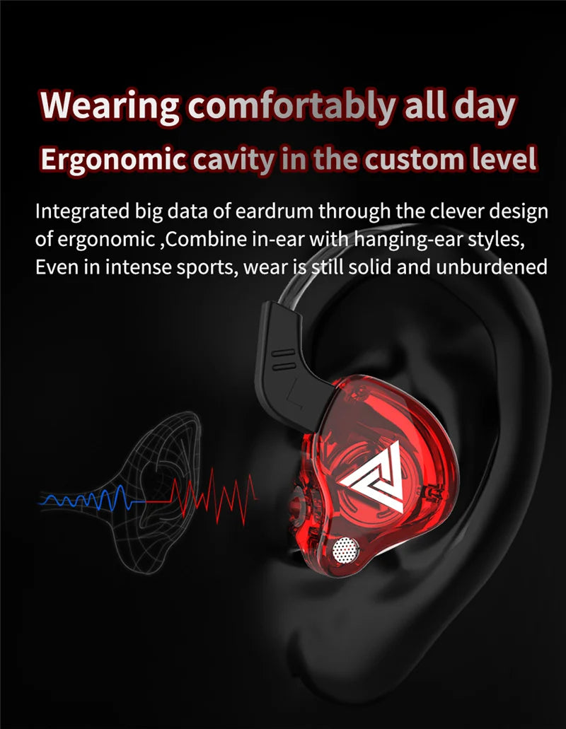 Original QKZ AK6 Copper Driver HiFi Wired Earphone 3.5MM Race Sport Headphone Bass Stereo Headset Music Earbuds In Ear With Mic - Universal Market