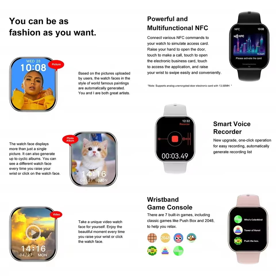 2025 New Series 10 For Apple Watch 10 SmartWatch 16G Memory Music Video NFC Bluetooth Call Waterproof Smartwatch For Android IOS