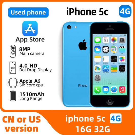 Apple iPhone 5C 3G  4inch Screen WIFI ROM 16G/32G 100% test used phone